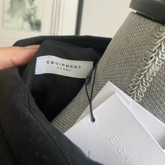 EQUIPMENT BLACK LINEN DRESS NEW fit larger - Picture 5 of 9